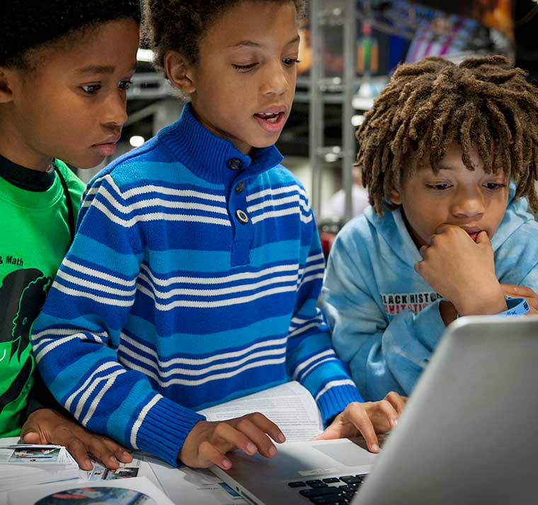 Children using a computer.